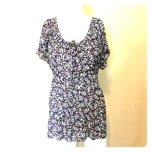 Chiffon Blouse with Tie Purple Mint Black